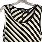 Nina Leonard Black and White Striped Dress with Crocheted Hem Size M Photo 2