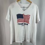 Olympics Team Apparel XL Extra Large USA Flag Graphic V Neck Shirt 2016 White Photo 0