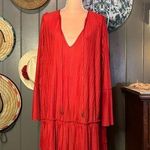 Free People Burnt Orange Accordion Style Medium Dress Photo 0