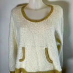 Juicy Couture Juicy‎ Couture cream & gold fuzzy sweater Super Soft Crop Top Size XL EUC 0022 Photo 0