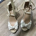 Apt. 9 Elegant Cream Wedge Sandals with straps to wrap around ankle Photo 3