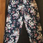 Talbots Silk Wool Blend Straight Crop Asian Oriental Art 2 Wear Pants Photo 0