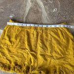 Umgee  mustard yellow shorts L elastic ruffle fringe boutique boho flowy summer Photo 3