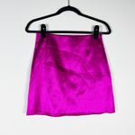 Frame High Waisted Stretch Satin Mini Cocktail Party Skirt Magenta Pink 2 Photo 0