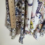 Fig And Flower Dress Womens Medium White Floral Paisley Boho Rayon 3/4 Sleeve Photo 7