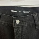 Old Navy NWT Black High Rise Slouchy Straight Distressed Black Denim Jeans Sz 14 Photo 5