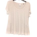 CAbi Hangout Sort sleeve Peplum Tee Heather Cream Grey Medium Photo 0