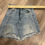 ZARA  Woman Distressed Light Wash Denim Skirt Size US 5 Photo 6