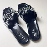 Nicole Miller Women's Black and Silver Embellished Jewels Women's Sandals Sz 7 Photo 4