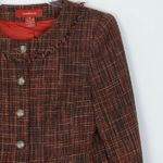Sundance Fringe Tweed Wool Blend Orange Blazer Jacket Womens Size 6 Photo 1