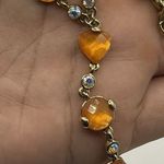 Anne Klein  Vintage Elegant Orange Heart White Stones Gold Tone Necklace … Photo 12