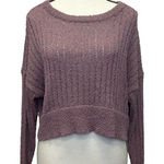 Altar'd State Altar’d State Mauve Ribbed Knit Cropped Sweater - Textured Pullover - Size XS Photo 0