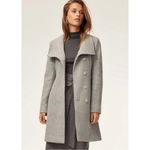 Aritzia Babaton Gray Button Front Wool Midi Length Connor Coat Photo 1