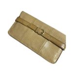 Cole Haan Tan Leather Snake Skin Clutch Handbag Photo 2