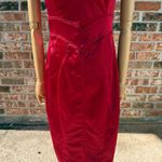 Bebe  Crimson Satin VTG Y2K V-Neck Midi Dress / 6 / Like New Photo 2
