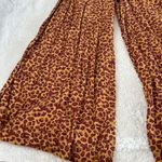 Free People Bennie Leopard Print Button Fly Wide Leg Pants Sz 4 Boho Indie Art Photo 4
