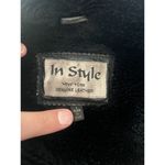 In Style Jacket Womens Large Genuine Leather Faux Fur Lined Winter Coat Zip Black Photo 9