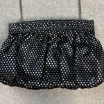 Betsey Johnson Vintage 90s 00s Y2K Satin Black Silver Polka Dot Evening Bag Photo 1