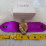 Leather bracelet with gold druzy stone Pink Photo 3