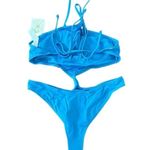 Fabletics  Cutout One-Piece Swimsuit Women’s Blue Island Resort NEW Photo 0