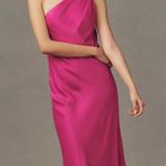 Anthropologie Nicoletta One-Shoulder Scarf Satin Midi Dress Photo 1