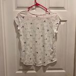 Le Tigre White Bird Print Cotton T Shirt Top Womens Size Large Y2K Mod Photo 5