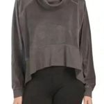 Free People FP Movement Last Chance Velour Pullover Charcoal Small NWT Gray Photo 0