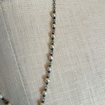 Silvertone heart charm dainty necklace with delicate white pearls on the chain Silver Photo 2