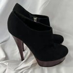 Alejandro ingelmo Black Suede Purple Platform Bootie heels Size 39 Photo 0