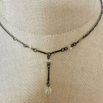 Grey clear crystal Y necklace Gray Photo 0