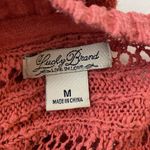 Lucky Brand  Pink Coral Knit Open Front Long Sleeve Cardigan Sweater Sz Medium Photo 4