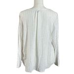 Rails  Finn Linen Blouse in Rose Gold Stripe Size Small Metallic White Billowy Photo 4