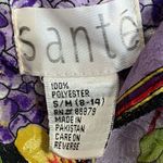 Vintage Santé Maxi Dress Black Baby Pink Dark Floral Caftan Butterfly Sleeve Photo 7