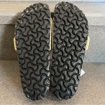 Birkenstock  Madrid Iridescent Big
Buckle Nubuck Leather Slide Sandal, Ecru,37EU Photo 12