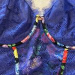 Sofia Vergara sofia intimates Blue Pink Mesh Eyelash Bustier Bra Wire By Sz 36DD Photo 2