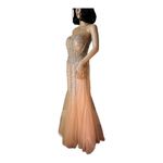 Anny Lee  Mermaid Sweetheart Sheer Bodice formal dress in nude size large Photo 15
