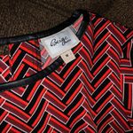 Beige by eci Zigzag Printed Trapeze With Faux Leather Trim Photo 3