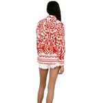 ZARA  Women's Red And White Printed Long Sleeve Shirt Size S Photo 1