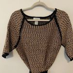 Carmen Marc Valvo Metallic Tie Waist Pullover Sweater Photo 1