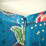 Farm Rio Midi Skirt with Scarf Hem in Blue Multi Paisley Print Size M Photo 3