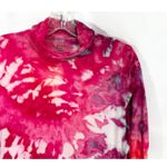 Crown & Ivy Large Top Handmade Tie Dye Turtleneck Hot Pink Long Sleeve 612 Photo 0