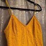 Free People  Light Me Up Golden Yellow Floral Lace Slip Bodycon Dress Large Photo 5