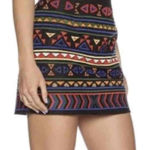 Sam Edelman  MultiColor Geometric Print Zip Front Mini Skirt‎ Cotton Skirt Size 2 Photo 0