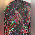 Bob Mackie Vintage Wearable Art Silk Blouse Tunic Butterfly Burnout Velour Photo 4