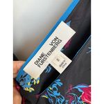 Diane Von Furstenberg  100% Silk Floral Ruffle Front Top in Silese Black, Size S Photo 2