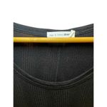 Rag and Bone  Women Small Longsleeve Sheer Scoop Neck Textured Raw Hem‎ Black Top Photo 2