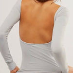 Free People  Low Back Seamless Long Sleeve Grey Lunar Rock Size X-Small/Small NWT Photo 0