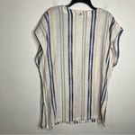 Rip Curl striped deep v-neck swim coverup white blue tan peach womens size large Photo 5