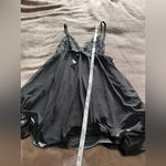 Bombshell Black Sheer Satin Trim Gem Straps Lingerie Babydoll Dress Sz S EUC Photo 6
