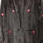 PINK - Victoria's Secret VS PINK Teddy One piece pjs Black w/Red Hearts cozy fall limited edition warm Photo 5